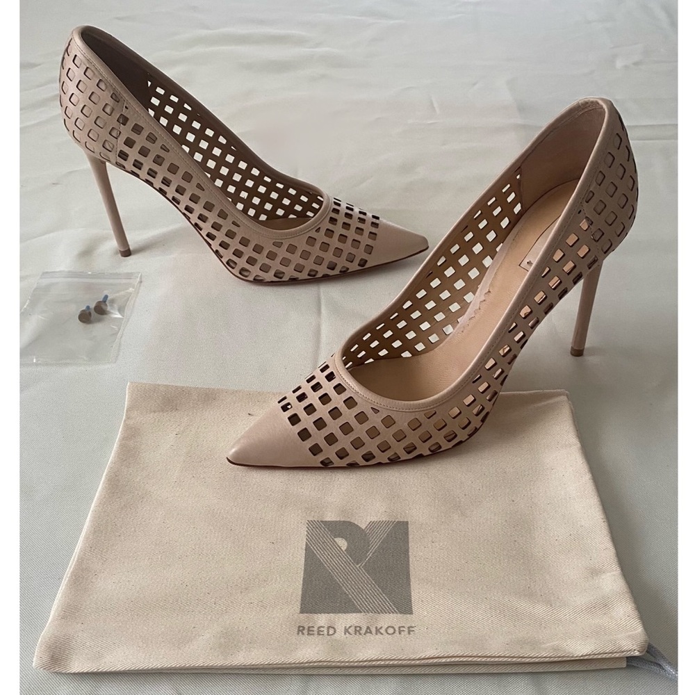 Reed Krakoff Nude Grid Heels
